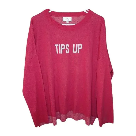 Town Pride Sweater Pink Women Size L "Tips Up" Ski Oversize Drop Shoulders USA - Picture 2 of 13